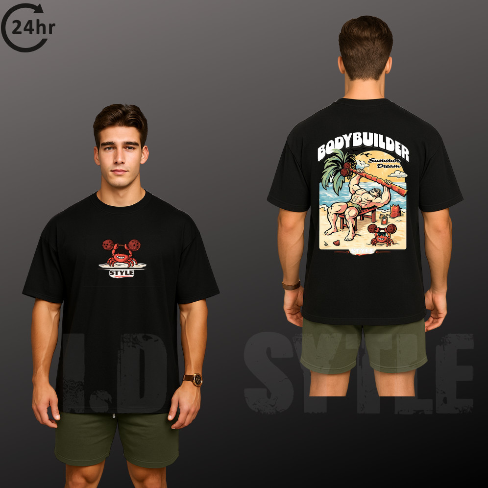 [Camiseta Premium em Algodão Puro]GXG Camiseta Oversized masculina Bodybuilder 100% Algodão Premium academia streetwear