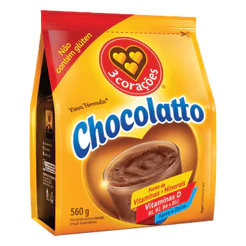 3 Corações Achocolatado em pó chocolatto 560g
