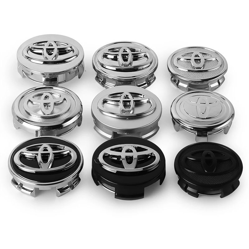 4 Peças de Calotas Centrais para Rodas de Carro de 62mm, 57mm, 53mm para Toyota Rav4, Yaris, Avensis, Corolla, Camry, Co