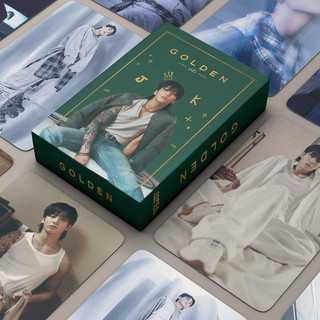 55 peças/caixa, Cartão Fotográfico JungKook, Álbum Dourado, Cartão de Coleção KPOP LOMO 7EEQ XRHL