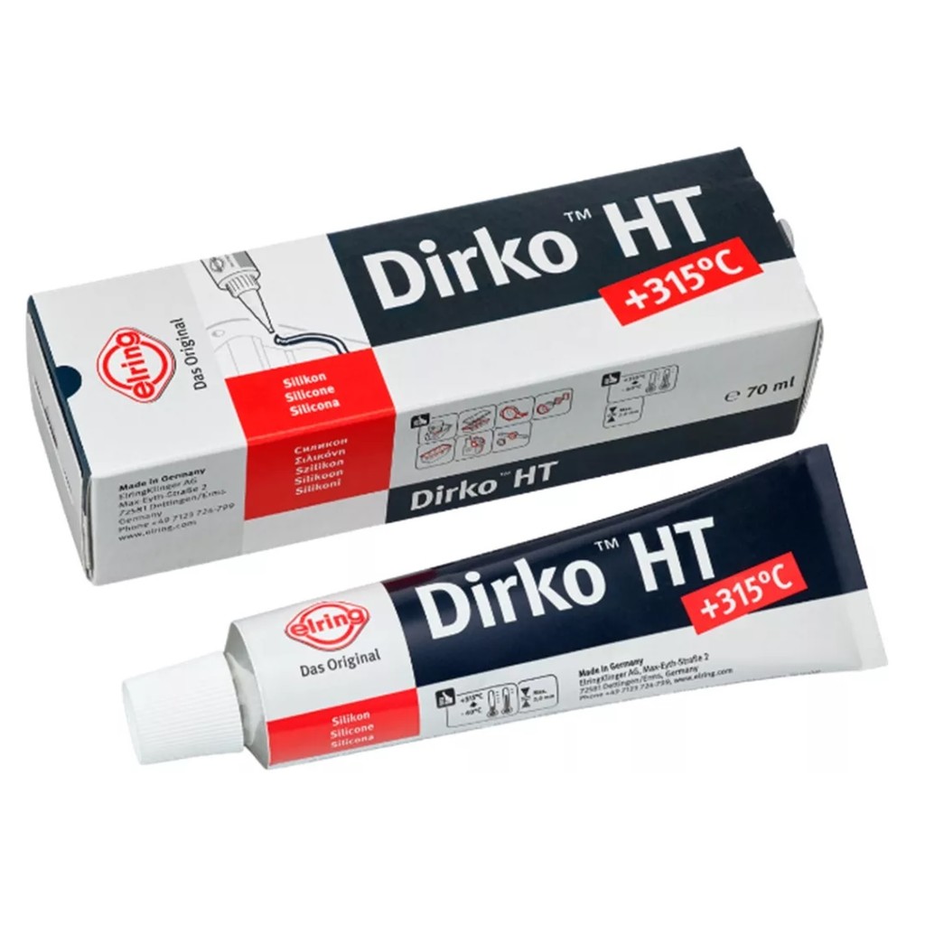 Cola Silicone Alta Temperatura Elimina Juntas Dirko Ht Preto -60oC +315oC 70mL ELRING 700621