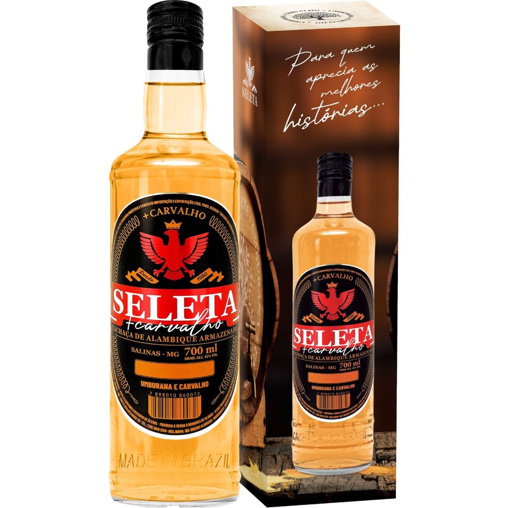 Cachaça Seleta + Carvalho 700ml Com cartucho