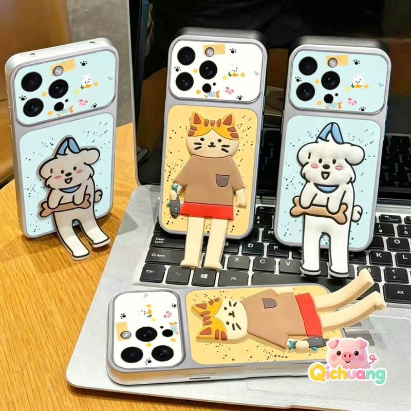 Capa De Suporte Para Animais De Estimação 3D De Desenho Animado Samsung Galaxy A07 M07 F07 A06 M06 F06 A05S M05 A04S A04