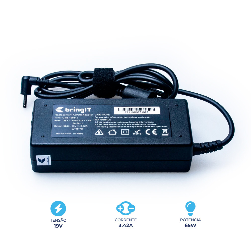 Fonte Carregador para Notebook Acer Aspire 3 A315-58-32UT 19V 3.42A 65W