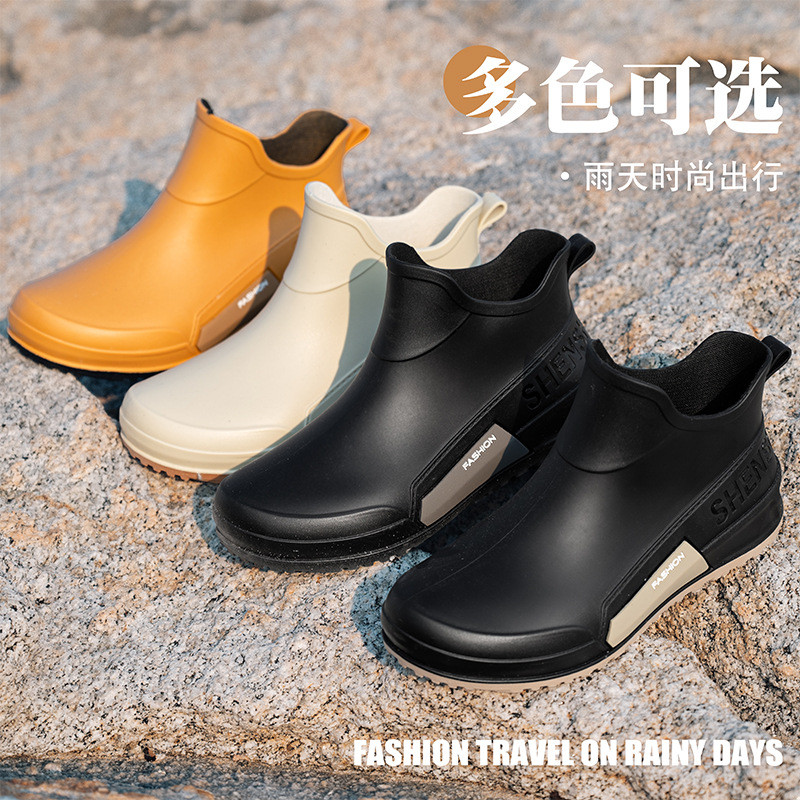 Homens mulheres casais moda tubo curto botas de chuva antiderrapante resistente ao desgaste à prova dwaterproof água bot