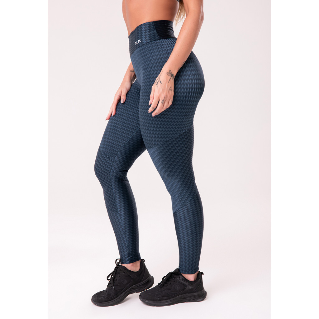 CALÇA LEGGING HAPPINESS COM RECORTES TEXTURIZADA DLK