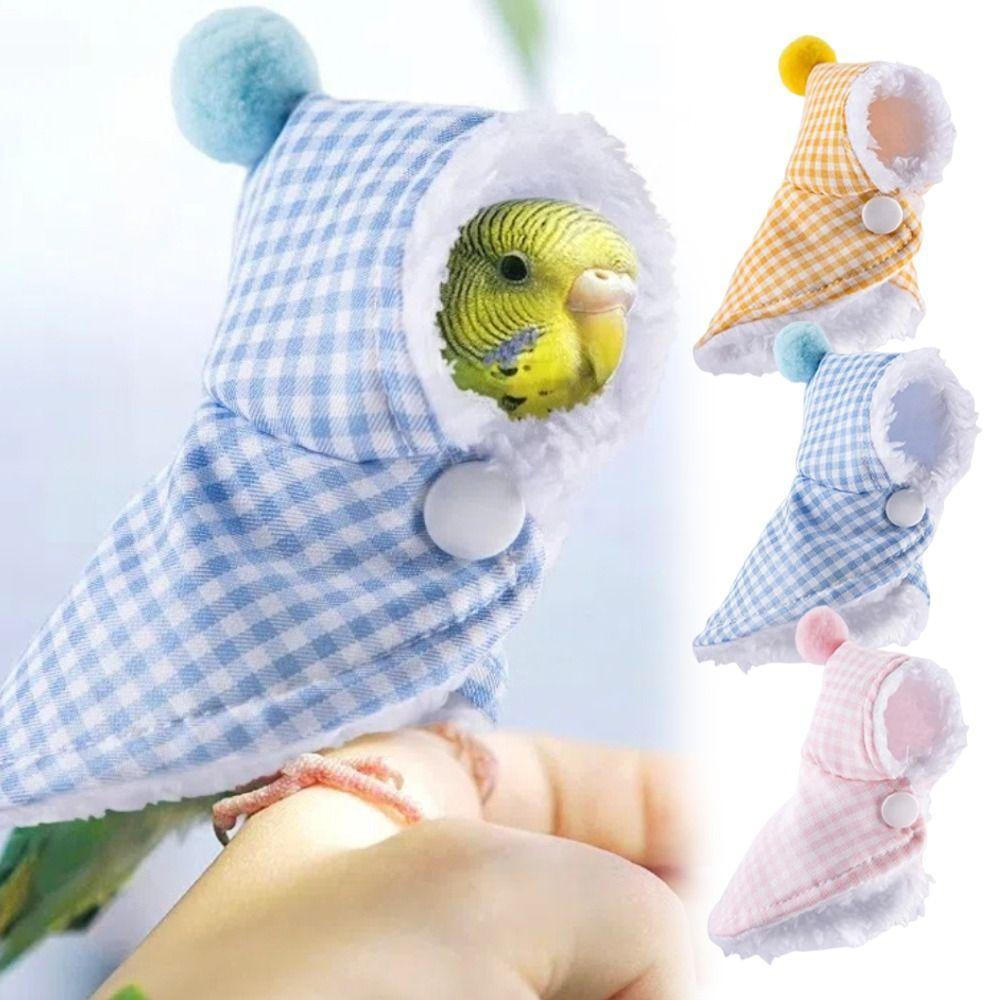 Casaco para Papagaios e Animais de Estimação, Casaco Xadrez Espesso, Roupas de Inverno para Animais de Estimação