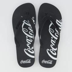 Chinelo Coca Cola Spencerian Preto e Branco