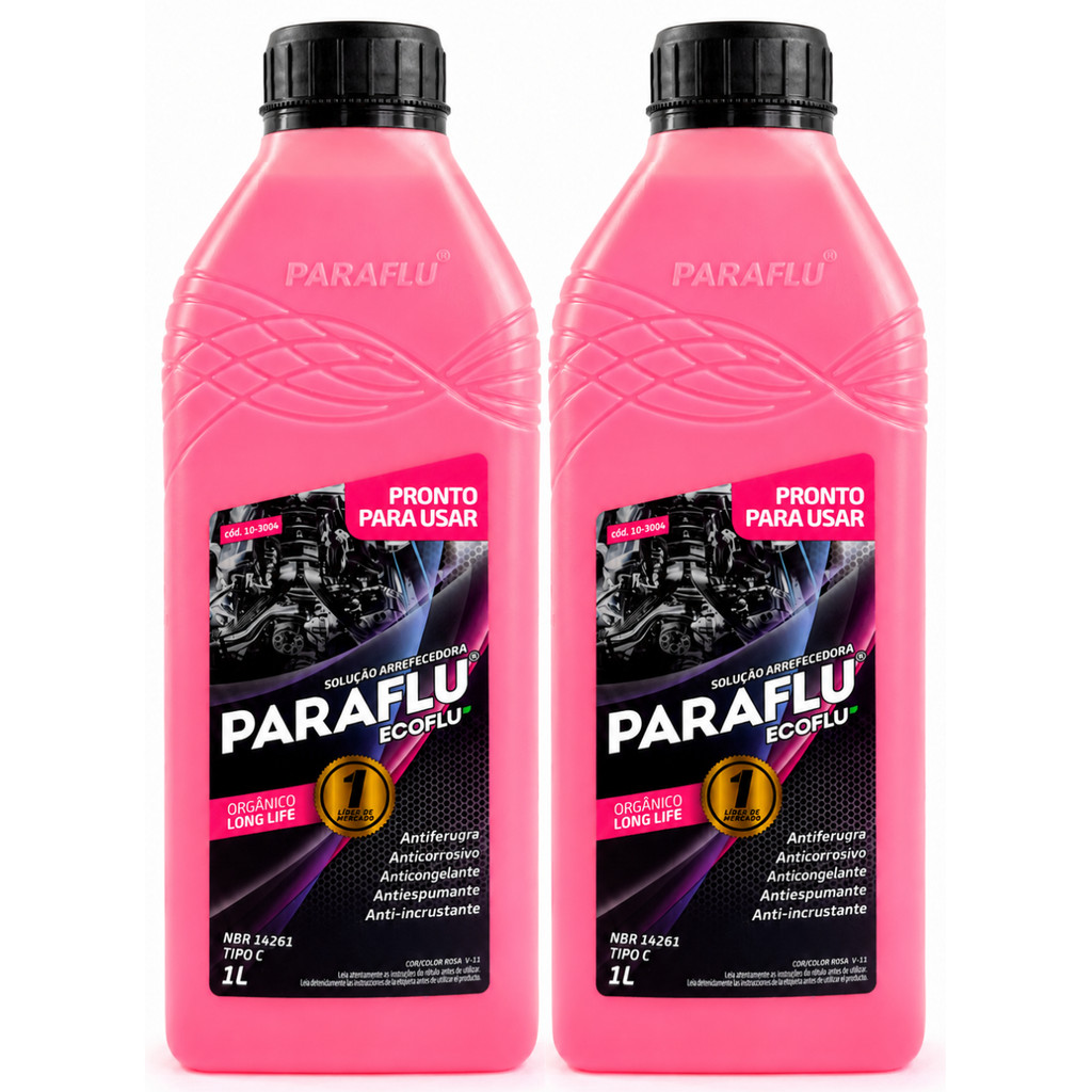 Kit Aditivo Radiador Paraflu 2 Litros Orgânico Rosa Long Life Pronto para uso 10
