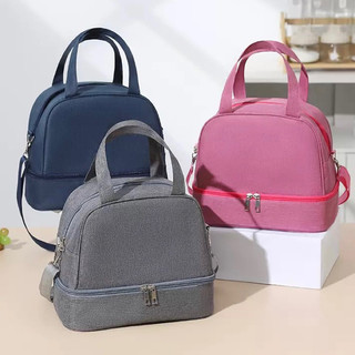 Bolsa Térmica De 2 Andares Grande Capacidade De Piquenique Para Estudantes E Trabalhadores De Escritório