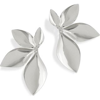 Brincos de Ouro com Flores Volumosas para Mulheres, Joias Geométricas Exageradas e Modernas
