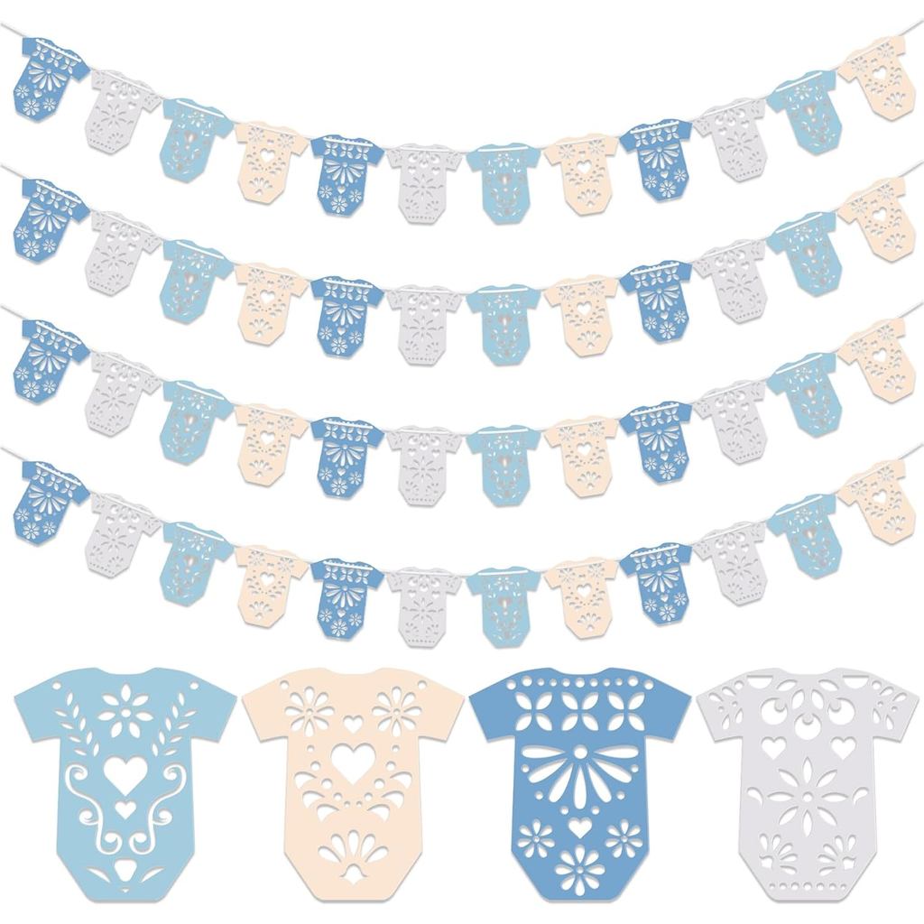 AmazingSpark Conjunto de 4 Peças Cielito Lindo Guirlanda para Chá de Bebê 48 Peças Decorações de Festa em Papel Picado A
