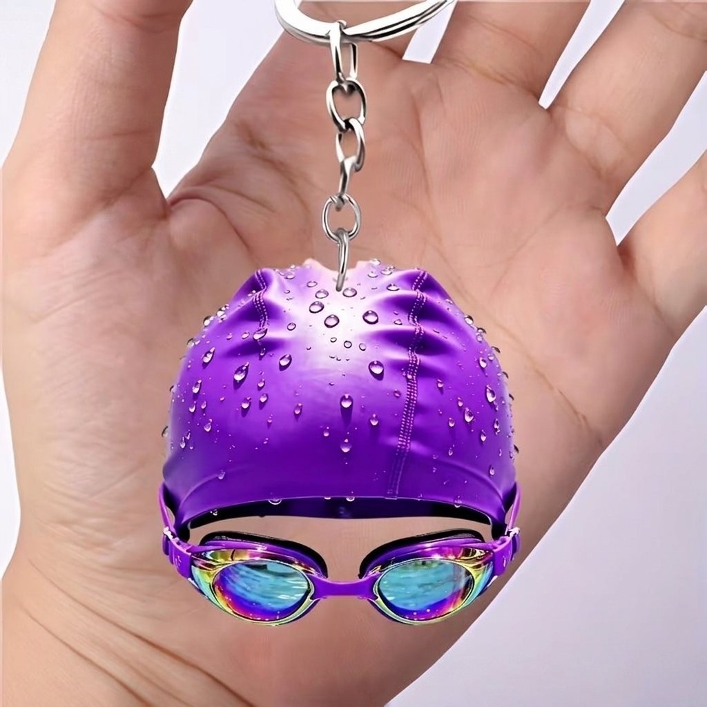 Chaveiro De Óculos De Natação Acrílico 2D Impresso Leve À Prova D'água Acessório Esportivo Para Piscina