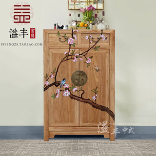 Moderno novo estilo chinês velho Elm laca-livre sapato armário de madeira maciça Zen armário de entrada pintado à mão Re