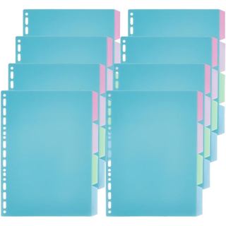 SUPERFINDINGS Divisórias Plásticas para Fichário com 32 Folhas e 4 Abas, Divisórias em Branco com Clipe para Papel B5 e 