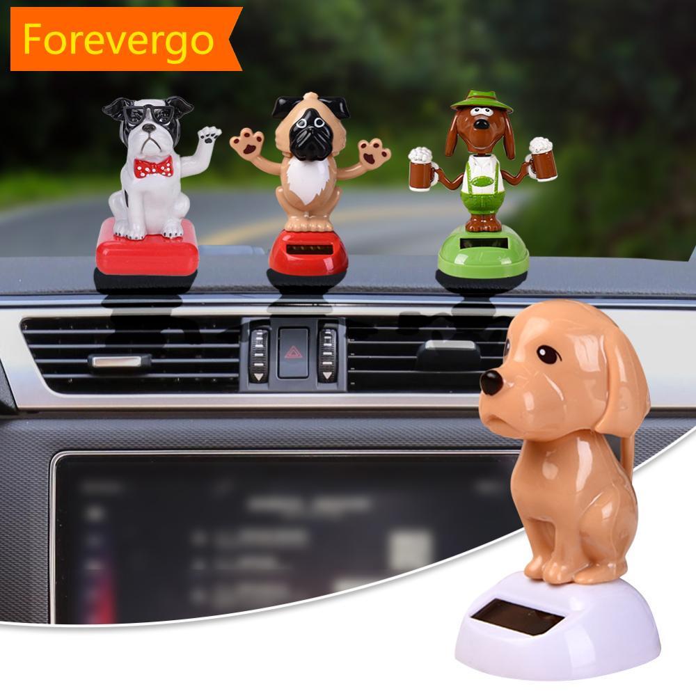 forevergo Movido A Energia Solar Bonito Carro Filhote De Cachorro Ornamento Balanço Boneca Acessórios Automóveis Dança B