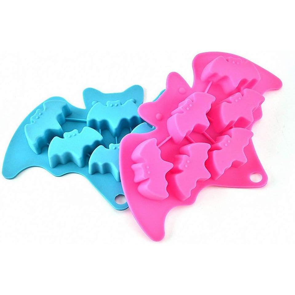 2 Formas de Silicone para Gelo em Forma de Morcego, Moldes de Silicone para Chocolate e Doces de Morcego para Lembrancin