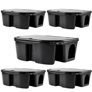 Kit 05 Porta Isca Com Chave Proteção Para Crianças e Animais Controle de Ratos
