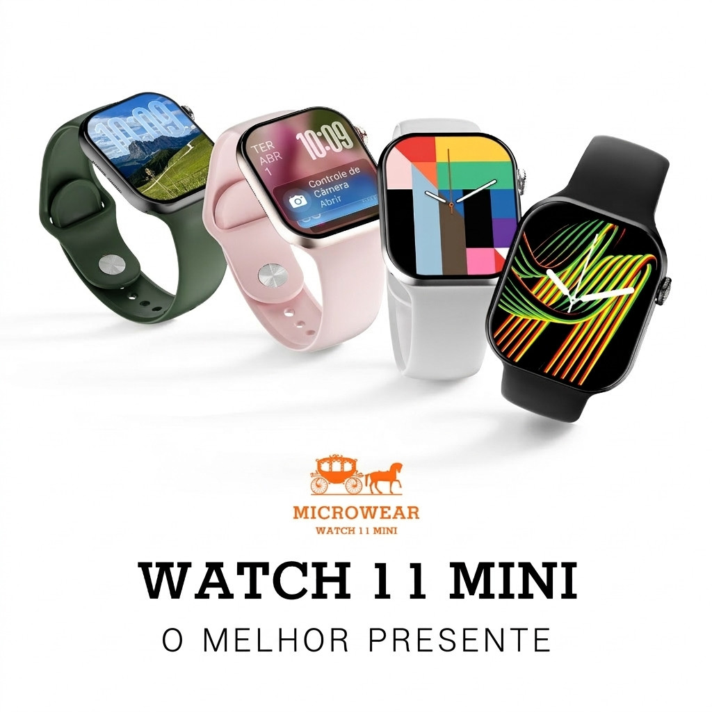 Microwear Relógio Smartwatch W11 Mini Lançamento Fitness Esportivo Notificações Redes Sociais Android iOS Promocao