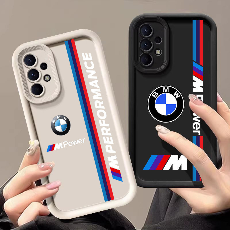 Capa de celular de luxo para carro esportivo BMW vermelha e azul, adequada para 