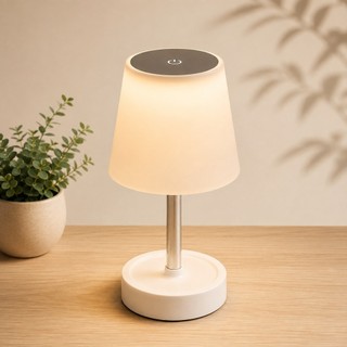 Abajur LED Recarregável Retrátil de Aço Luz Neutra Ajustável 3 Tons USB Quarto-Sala-Escri…