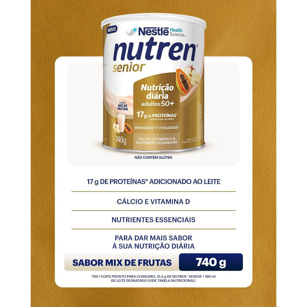 Nutren Senior Complemento Alimentar Mix de Frutas 740g