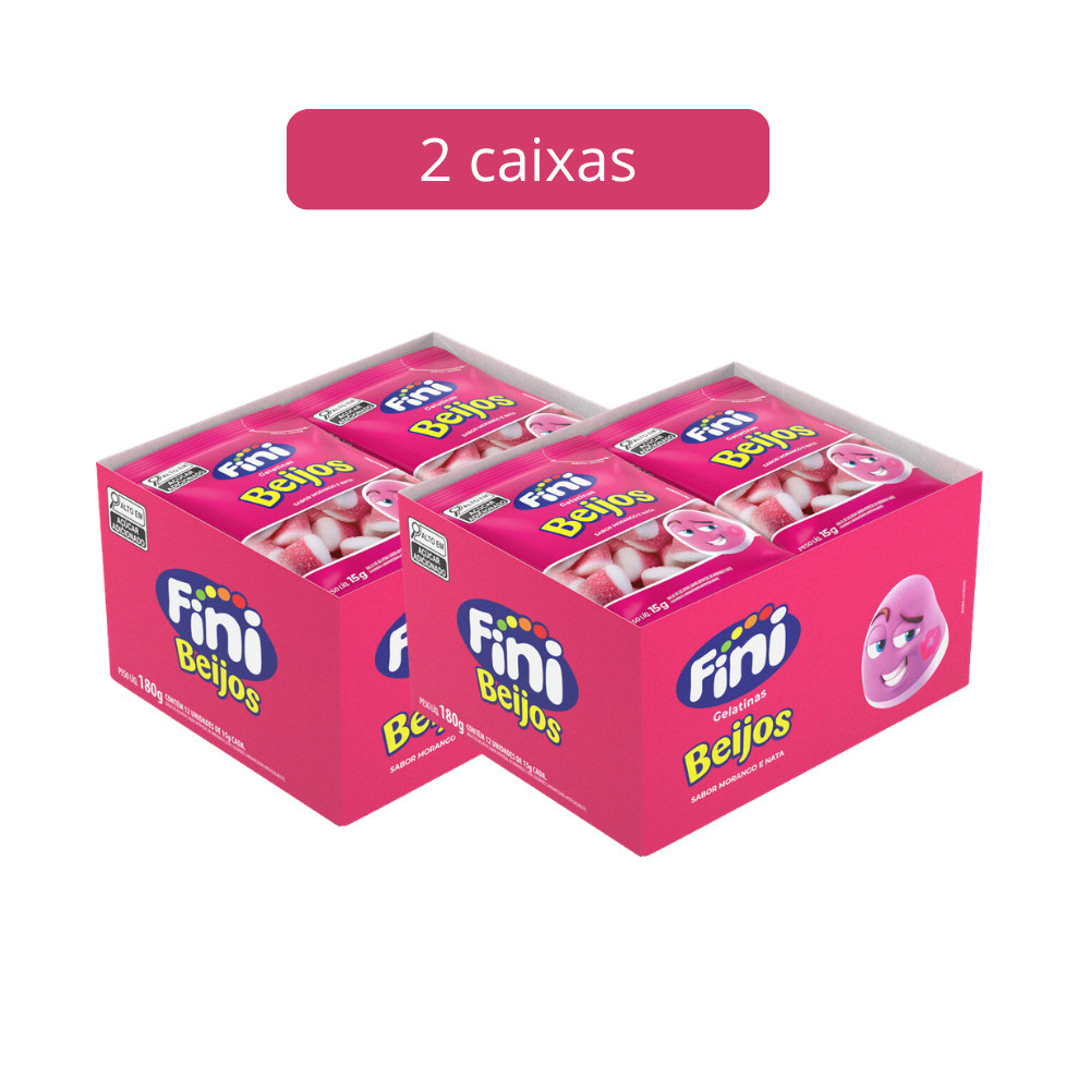 Kit 2 Finis Beijos de Morango 12 unidades de 15g