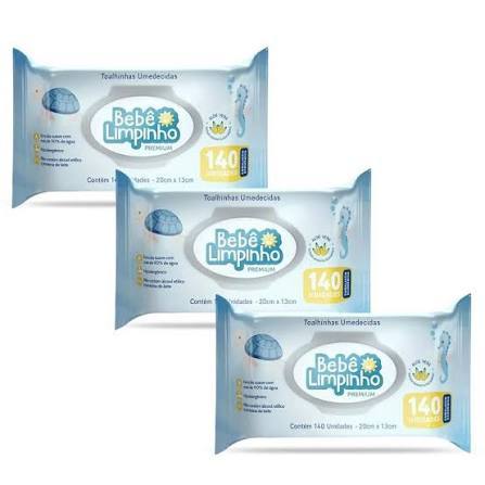 LENÇOS Umedecidos Bebê Limpinho Premium kit com 3 420 unidades cada TOALHAS UMEDECIDAS Hipoalergênico e Sem Álcool CIMED