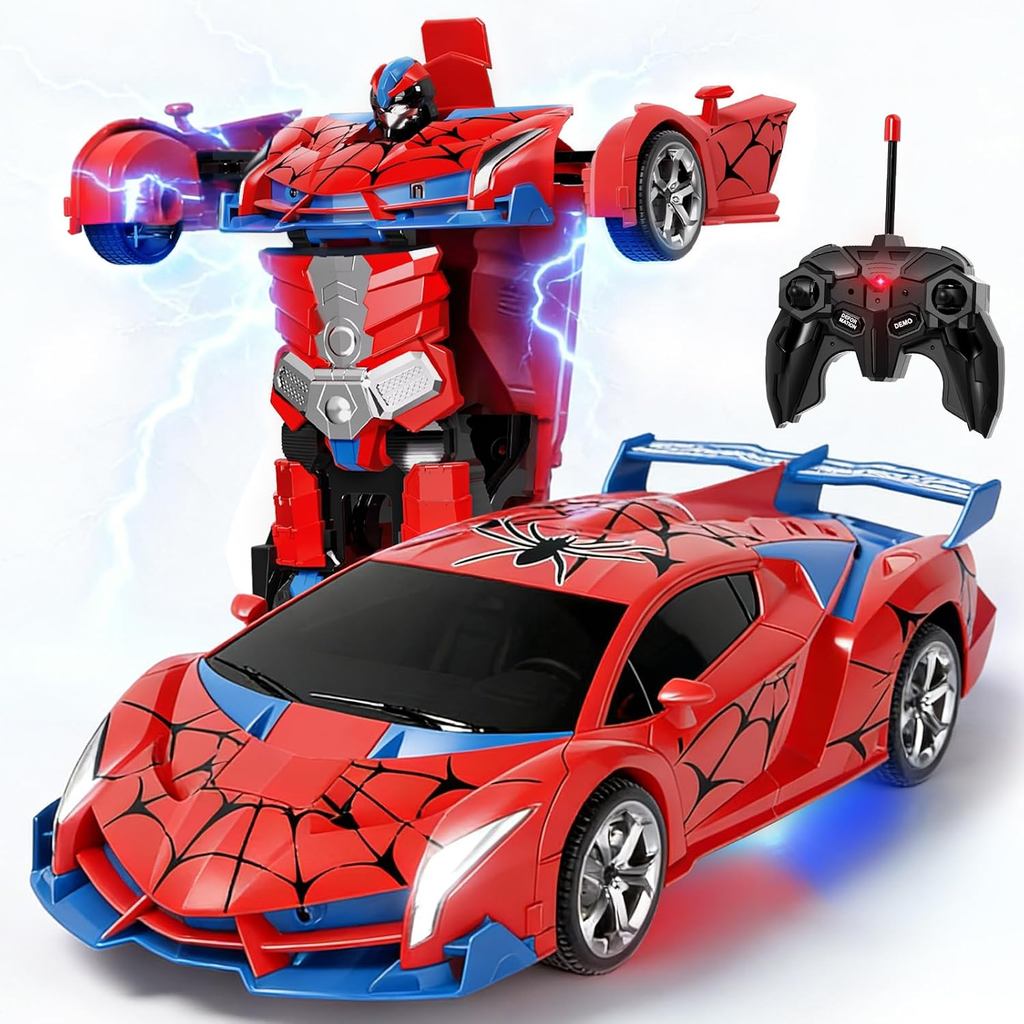 Carro Robô Transformável 2 em 1, Carro de Controle Remoto 1:18 para Crianças, Carro de Corrida RC com Deformação por Um 