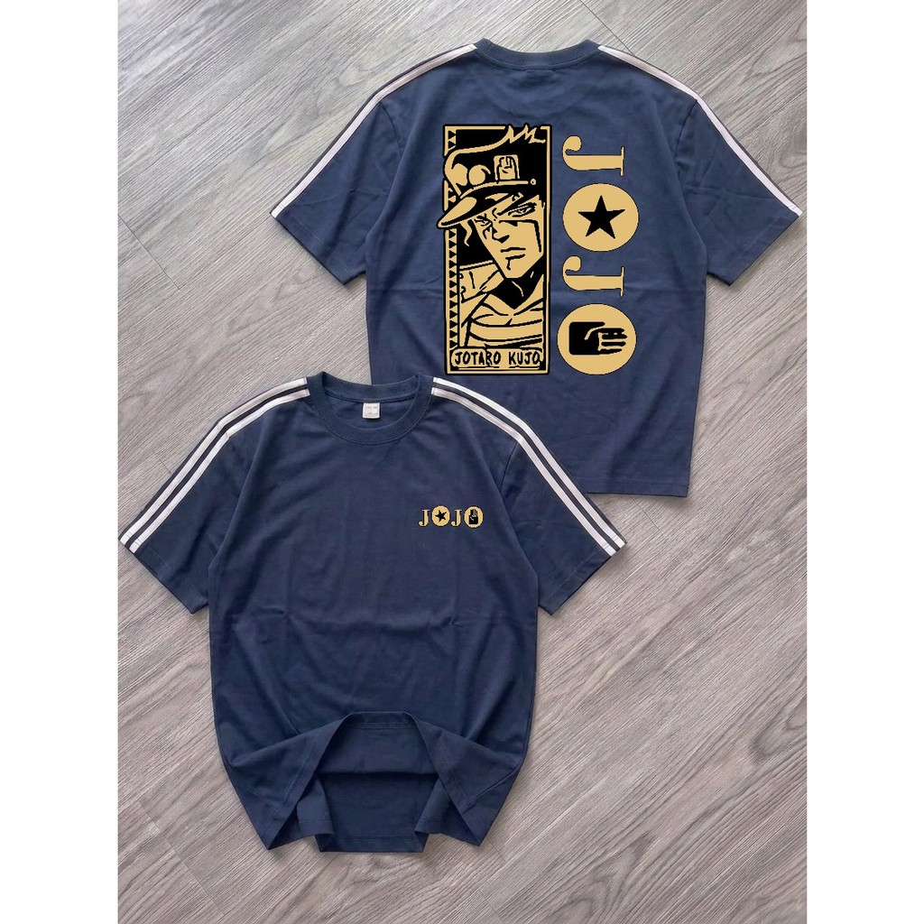 Camiseta Jojo Manga Listrada Anime Streetwear Algodão Premium Unissex Lançamento Moda de Rua