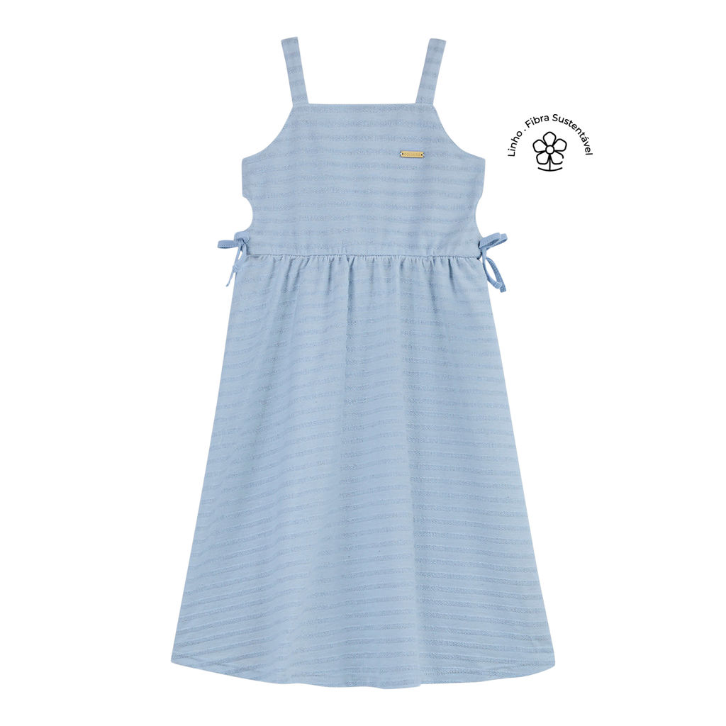 Vestido Infantil Menina Laço Abertura Colorittá Azul
