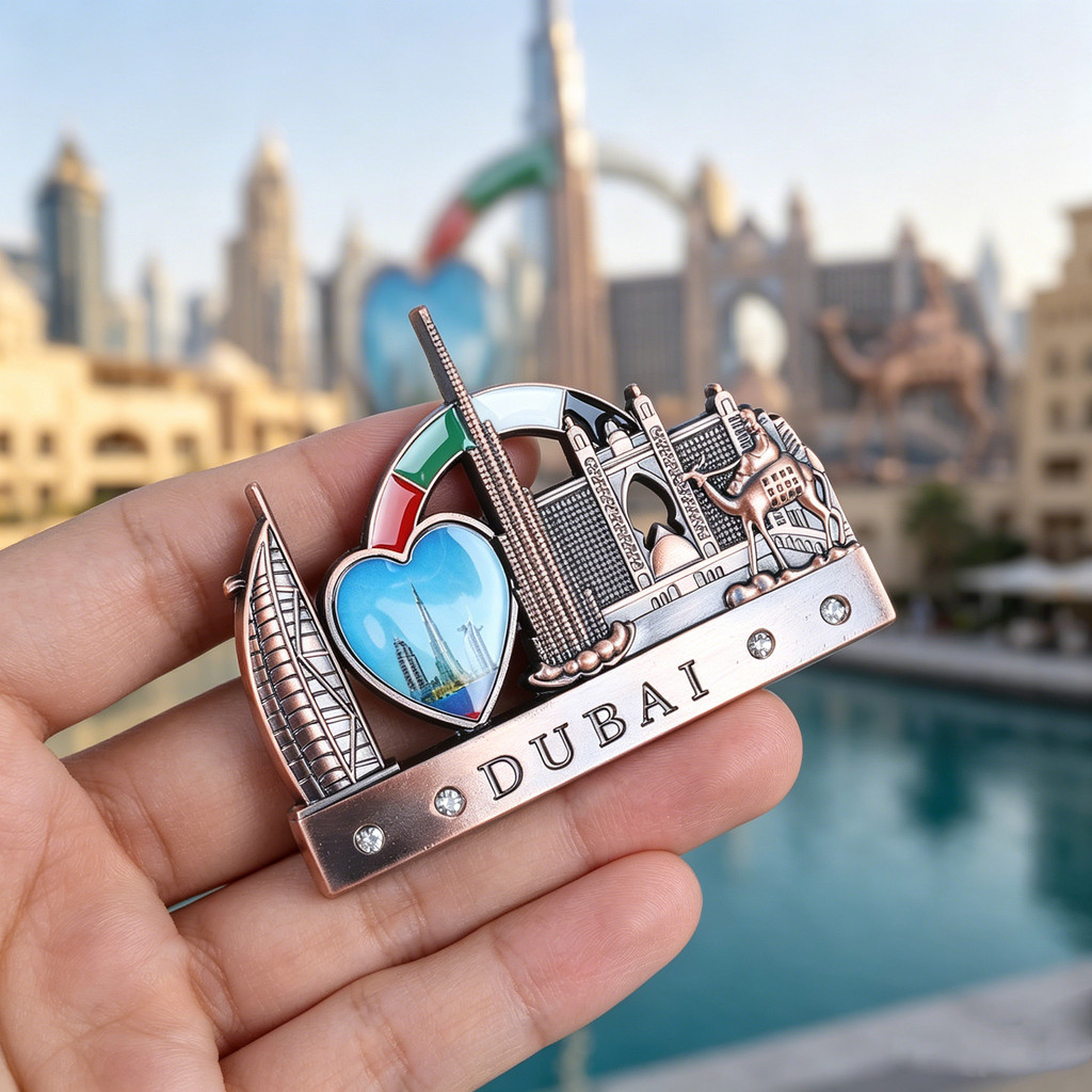 Dubai marco Metal geladeira adesivos lembranças turísticas Harry Fata vela Hotel coleção de lembranças magnéticas