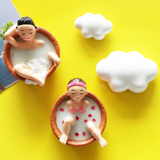 Moderno simples banho masculino feminino resina geladeira adesivos dos desenhos animados ímãs decorativos 3d personalida