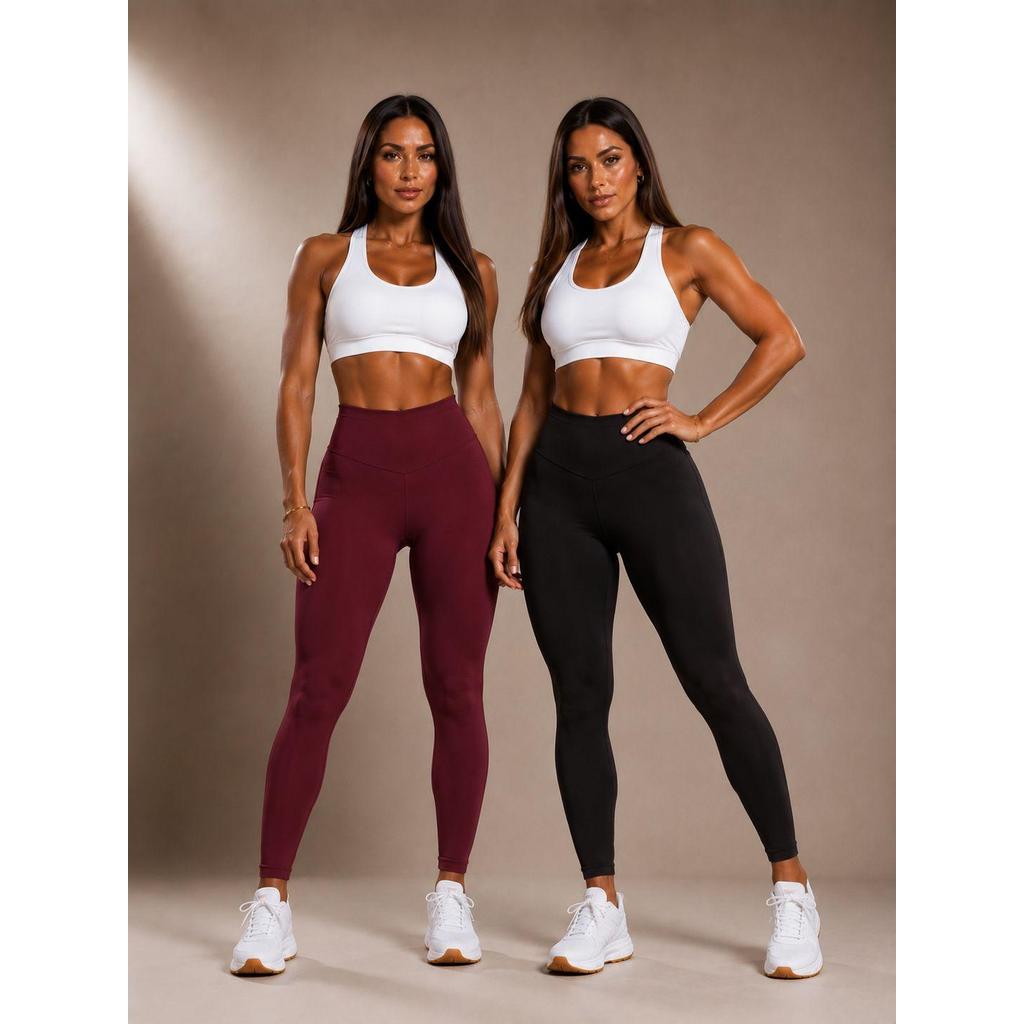 Kit 2 Calças Legging Feminina Cintura Alta Modeladora Academia Fitness Super Confortável