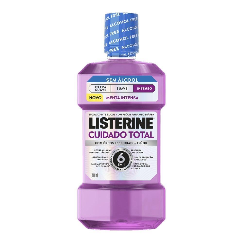 Enxaguante Bucal Listerine Cuidado Total Menta Intensa Zero Álcool 500ml