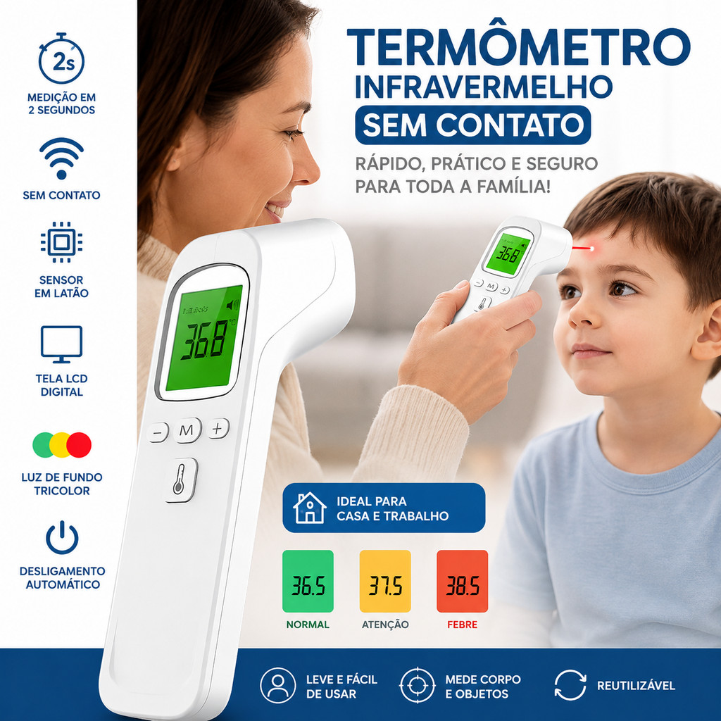 Termômetro Digital Infravermelho sem Contato