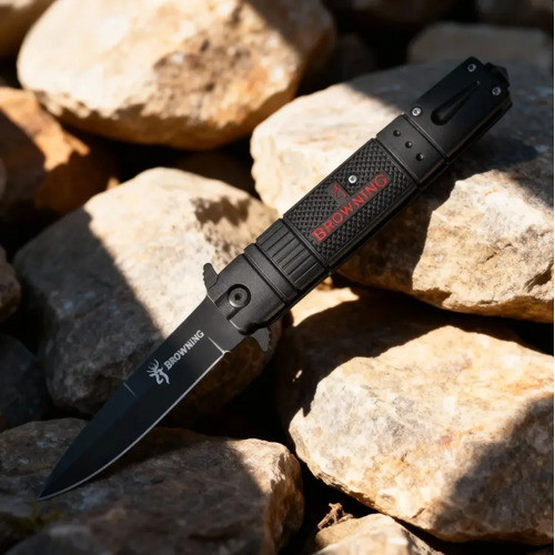 Canivete Semi Automático Corta Corda Caça e Pesca Camping