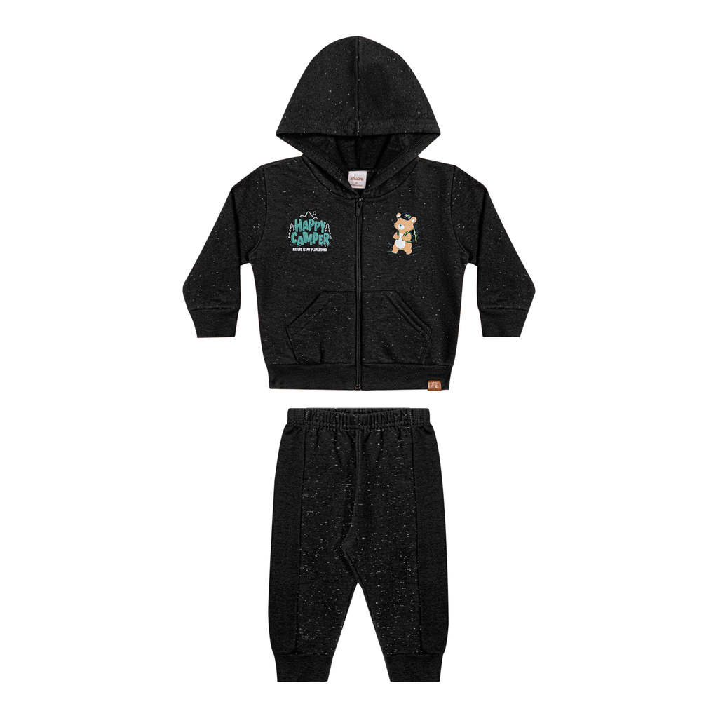 Conjunto Longo Bebê Menino Camper Elian Preto