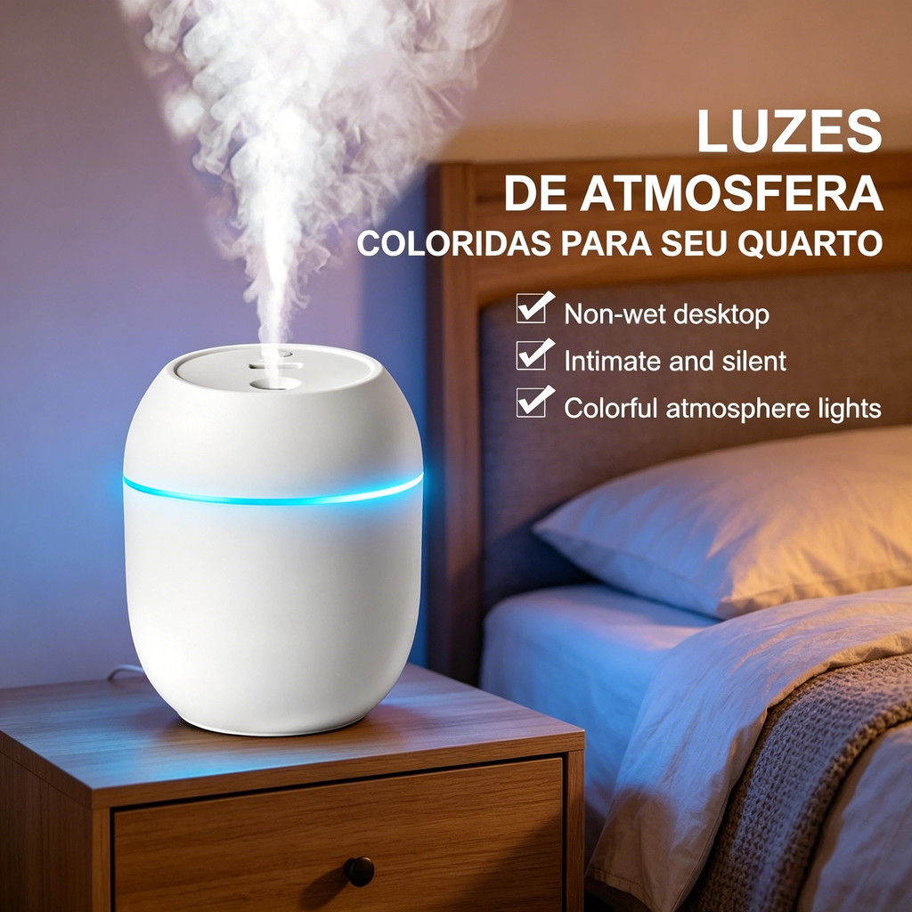 2 Peças Umidificador Atomizador De Ar Doméstico Portátil Umidificador De Escritório De Grande Capacidade