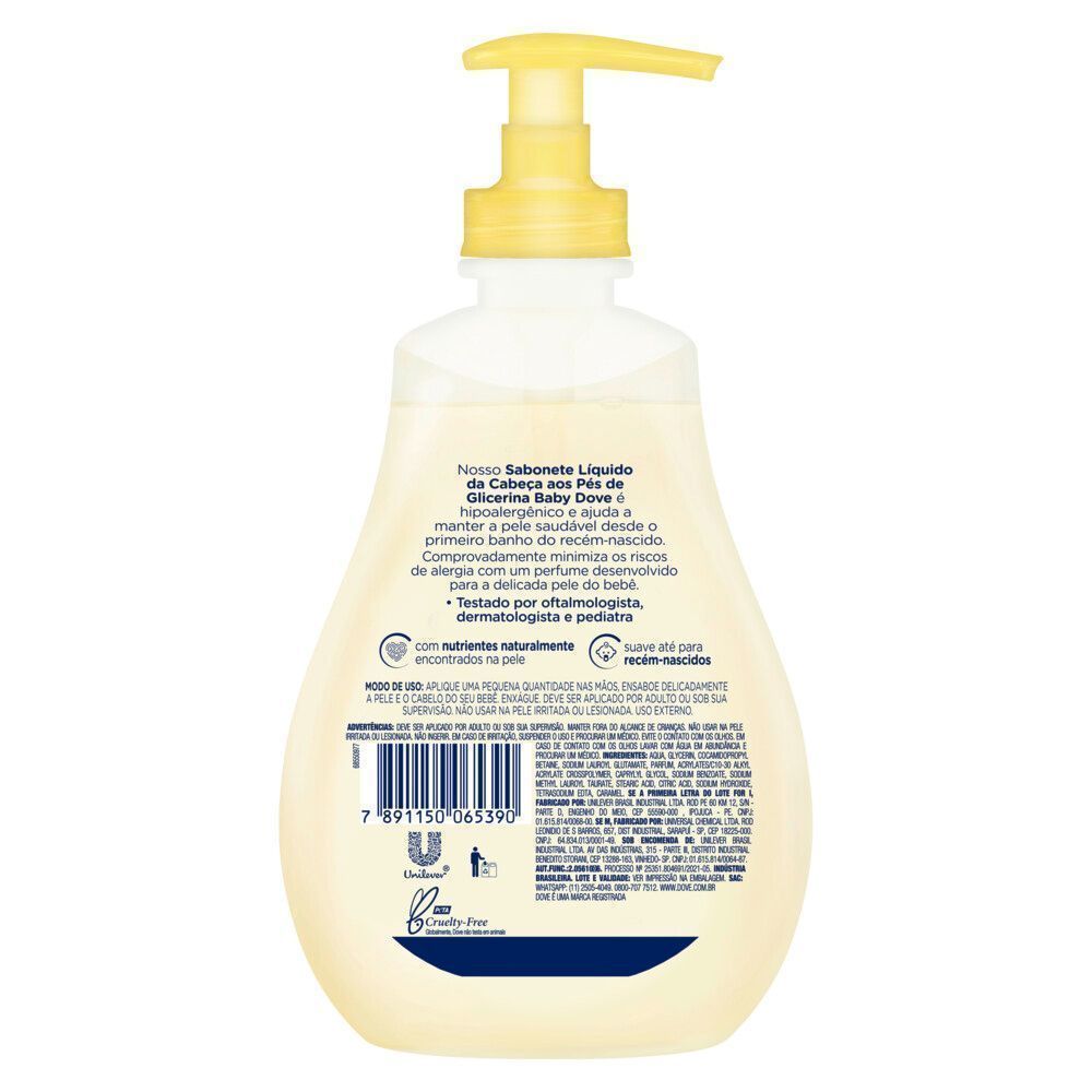 Sabonete Líquido Dove Baby Hidratação Glicerinada da Cabeça aos Pés 400ml · foto 2