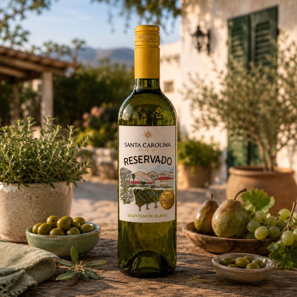 Vinho Chileno Branco Seco Reservado Santa Carolina Sauvignon Blanc 375ml — imagem 2 de 2