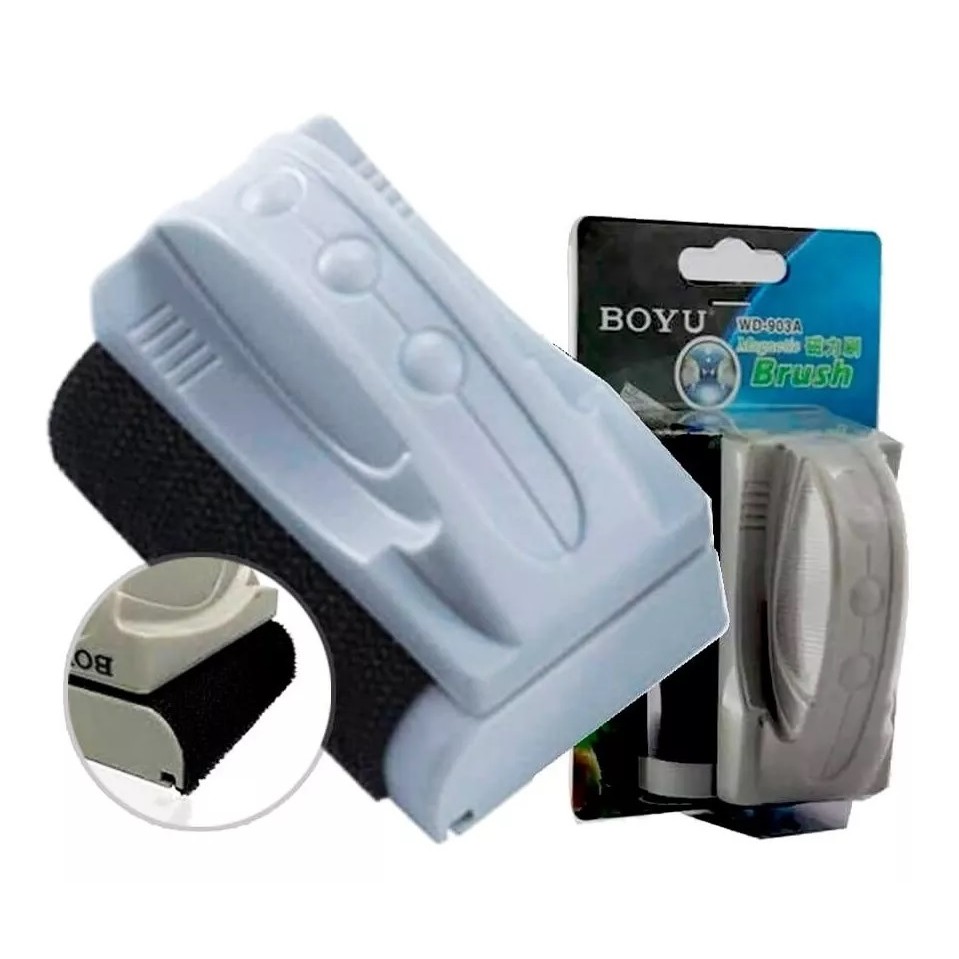 Limpador Magnetico Boyu Wd-902a P/ Vidros Curvos Peq Aquario