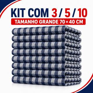 Kit Panos De Chão Xadrez 100% Algodão Grande Alta Absorção pano chão cozinha pano chão para restaurante pano de limpeza