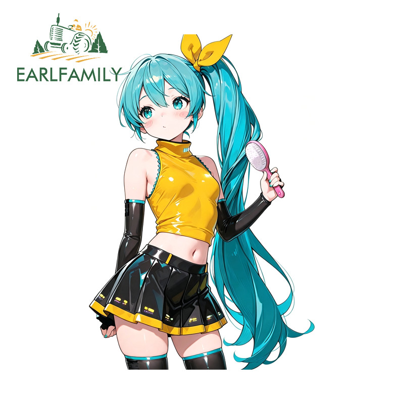 EARLFAMILY Hatsune Miku Adesivos De Carro Moda Oclusão Zero Campervan Motor Pára-Brisa Elétrico-Bicicleta PVC Decalques 
