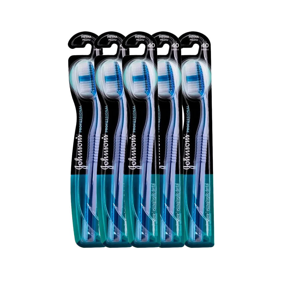Kit Escova Dental Reach Professional Média - 40 - 5 Unidades