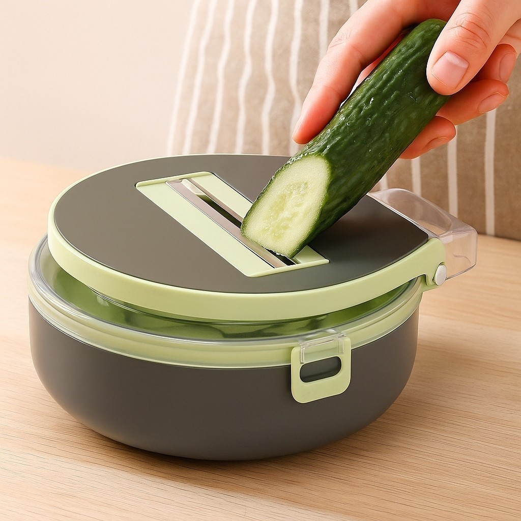 Ralador Mandoline 15 Peças Fatiador Legumes Verduras Processador Cortador Descascador Casca