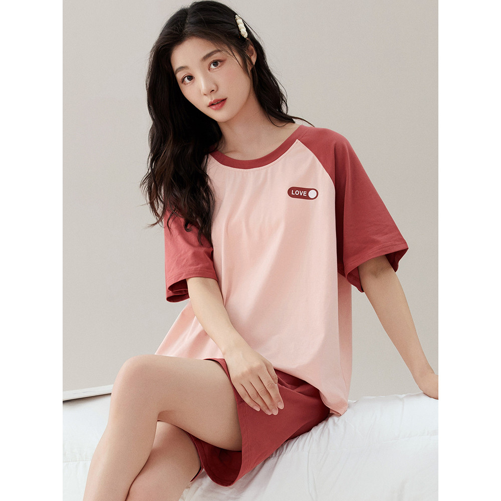 Kazhilian pijamas femininos verão Shorts de manga curta fino algodão puro 7A antibacteriano Anti-ácaro doce rosa japonês