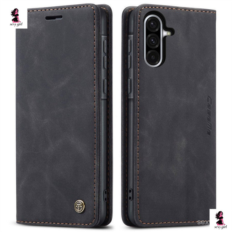 Capa de Telefone em Couro Tipo Carteira para Samsung Galaxy A57 A37 A27 A17 A06 