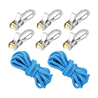 Kit Tensor De Corda Quente Para Tenda Guyline E Toldo Amarrar Ajustadores De Rolo De Aço Inoxidável Com 2 Cabos Hammo
