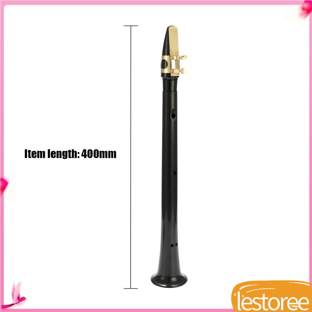 Lestoree.br Saxofone de bolso preto mini sax c-key portátil pequeno instrumento leve 400mm com bolsa de transporte para